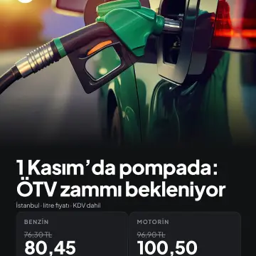 🚨 Aracı olan herkes dikkat: Akaryakıtta zam kapıda! 1 Kasım’da ÖTV artışı bekleniyor. Benzine 4,15 TL, motorin