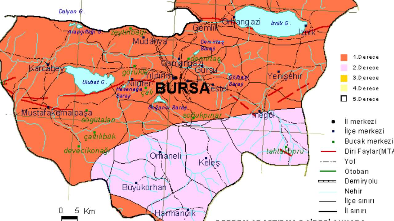 Bursa deprem bakımından Türkiye'nin en hassas illerinden biri konumundadır. Türkiye