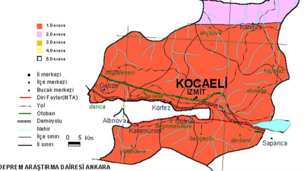 Kocaeli zemini sağlam ilçeler hangileri?