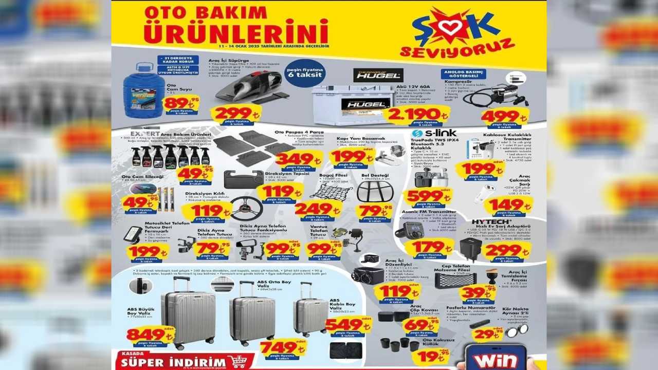 Şok Market'te bu hafta otomobil için araç gereçler de indirime giriyor. 