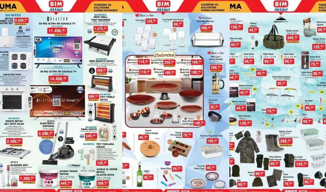 BİM 7-8-10 Ocak aktüel ürün kataloğu dev indirimlerle yayınlandı. Balıkçı