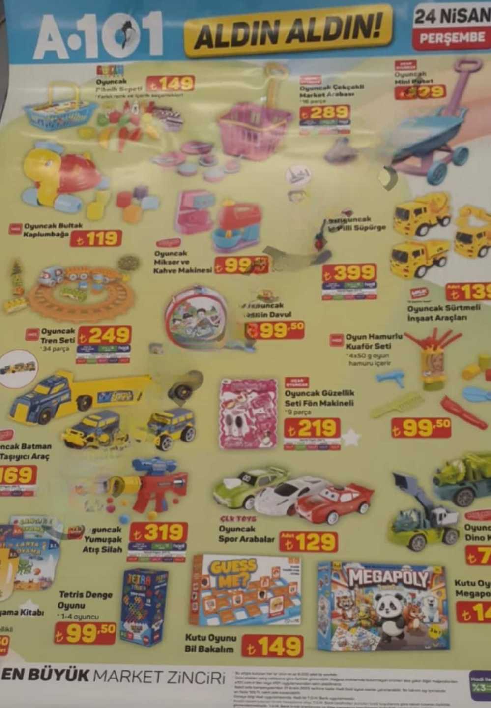 A101 24 Nisan 2025 Perşembe aktüel ürünler* Beyaz eşya, spor aletleri aldın alın indirimine giriyor