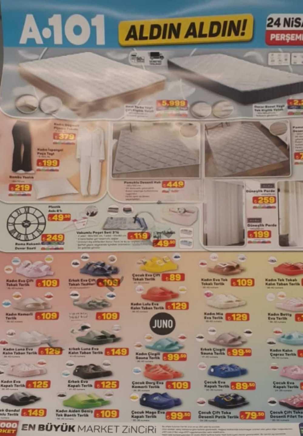 A101 24 Nisan 2025 Perşembe aktüel ürünler* Beyaz eşya, spor aletleri aldın alın indirimine giriyor