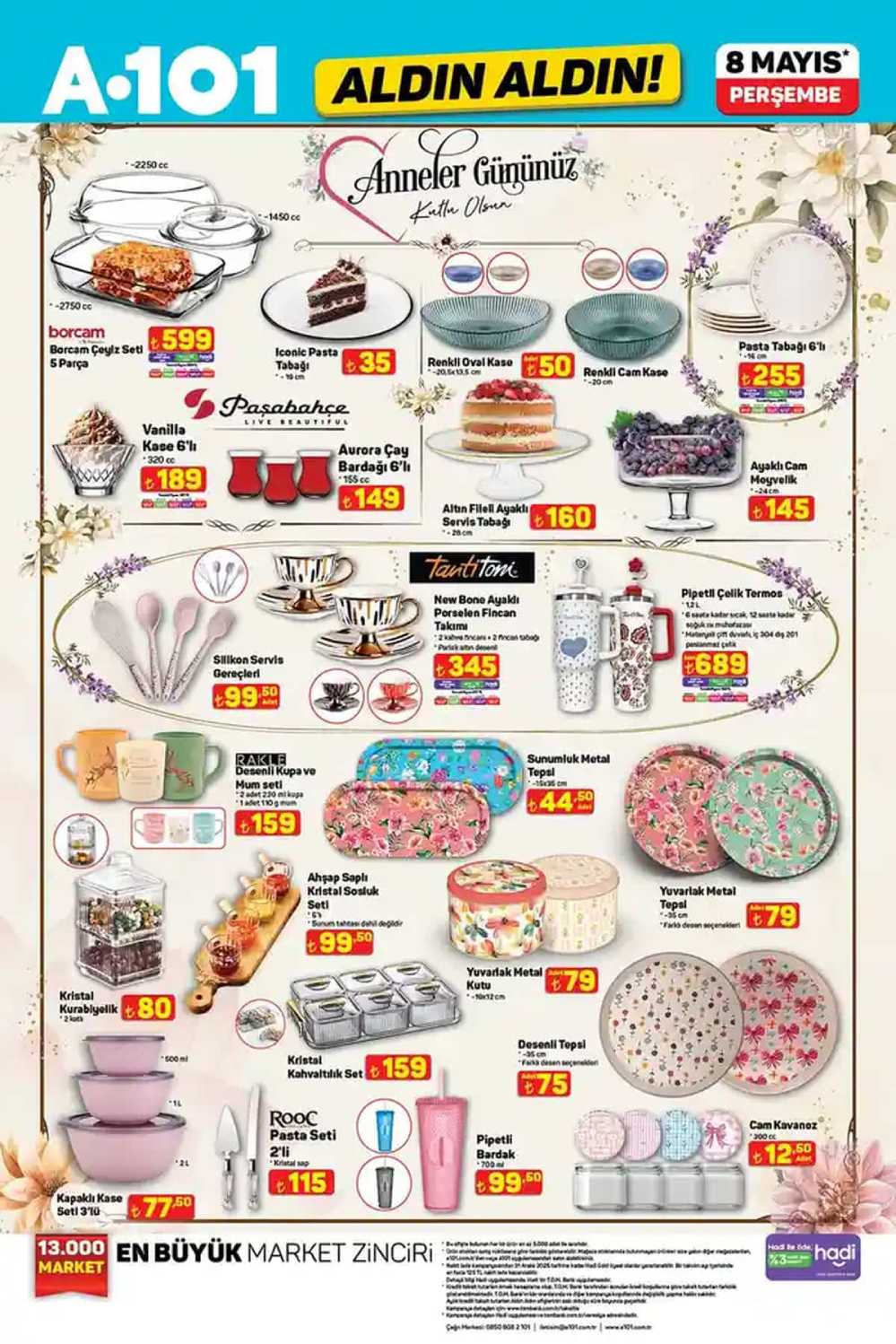 A101 8 Mayıs 2025 aktüel katalog ; Anneler Günü’ne özel dev indirimler başladı!