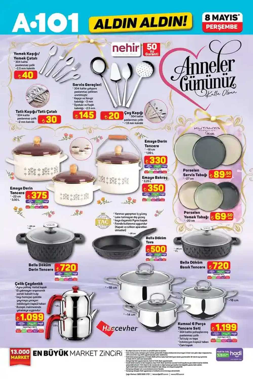 A101 8 Mayıs 2025 aktüel katalog ; Anneler Günü’ne özel dev indirimler başladı!