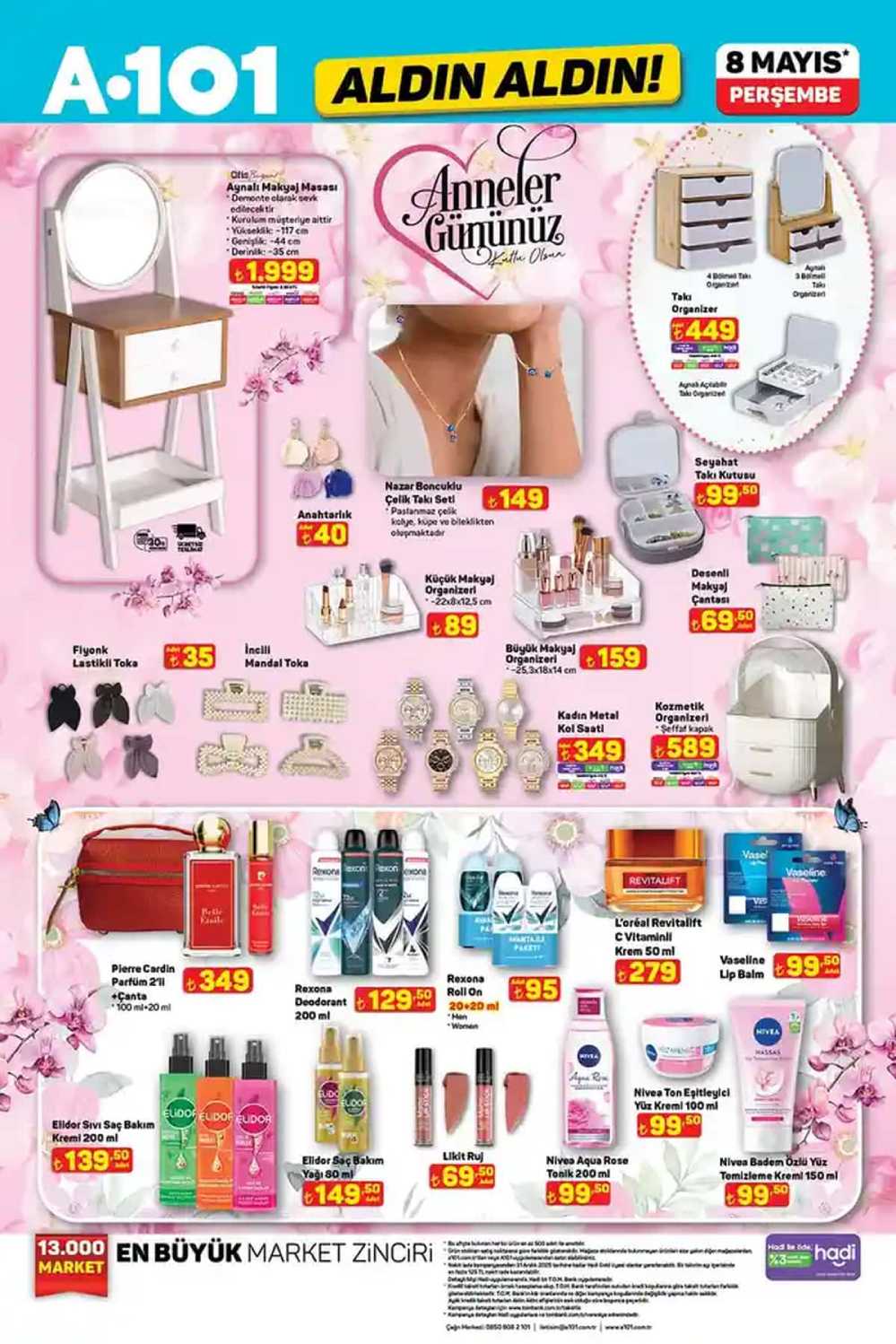 A101 8 Mayıs 2025 aktüel katalog ; Anneler Günü’ne özel dev indirimler başladı!